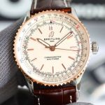 TW Factory Breitling 41MM 2824 Movement Cowhide Leather Strap Beige Premium Watch